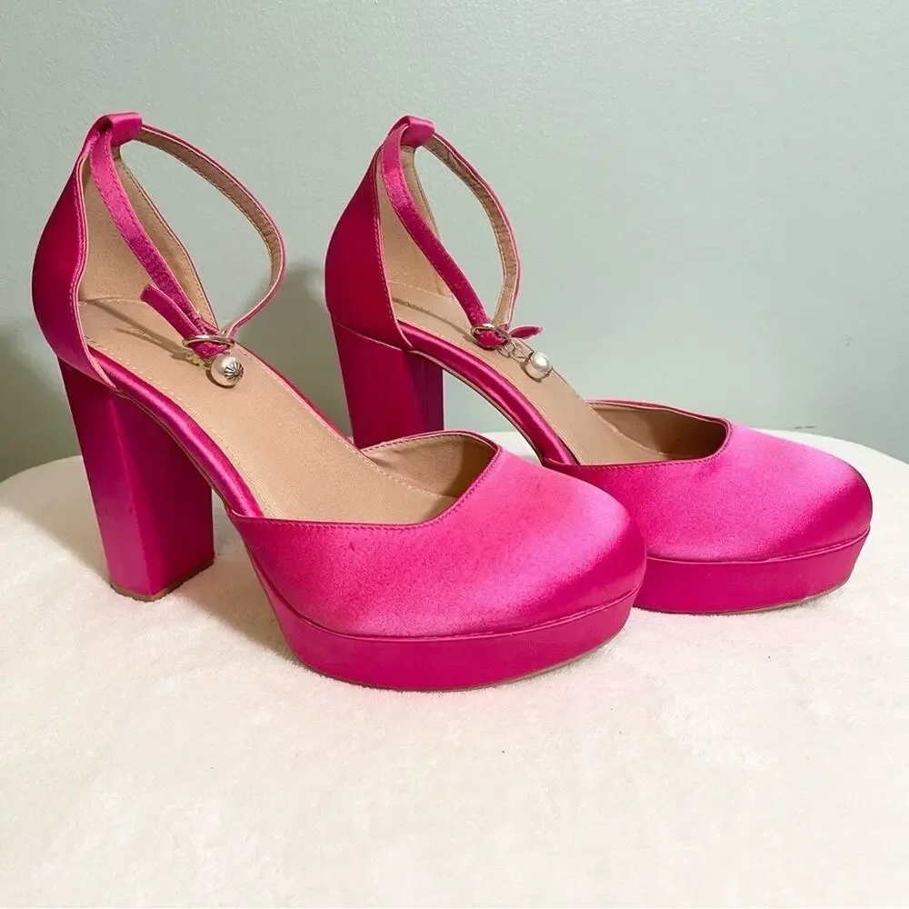 Fashion Nova Eliza Platform Pumps - Pink Size 9 WIDE
